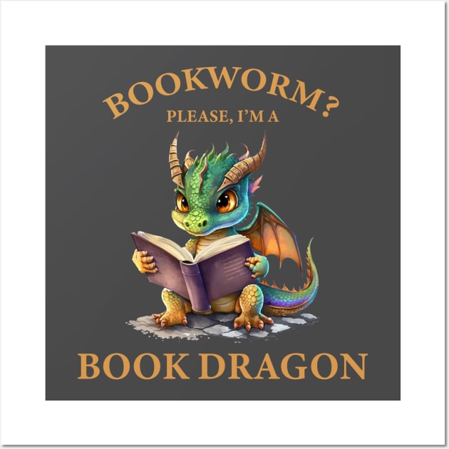 Book dragon bookish and book nerd lover Wall Art by OutfittersAve